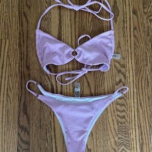 Lavender ribbed bikini